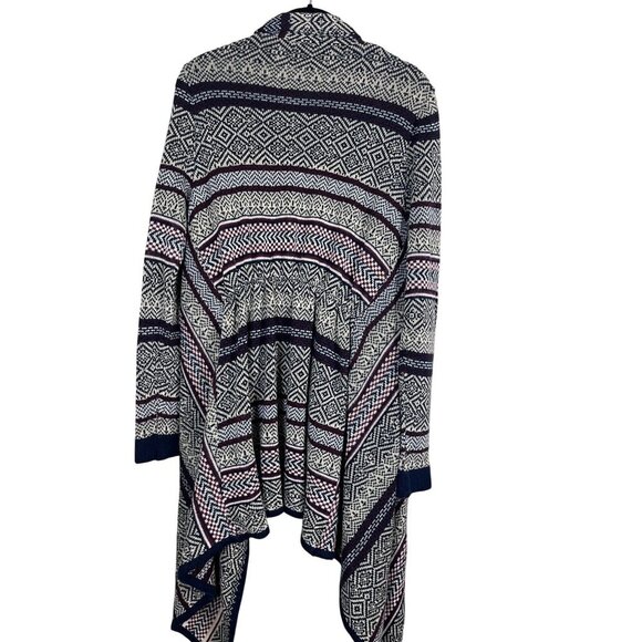 Alison Andrews Sweater L Blue Western Boho Argyle Chevron Concert Southwest Soft - Picture 6 of 11